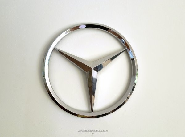 wallmounted chrome sculpture "bad religion"